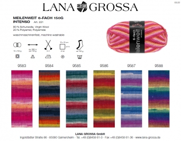 Preview: Lana Grossa Meilenweit 6-fach Intenso 150g - freie Farbwahl