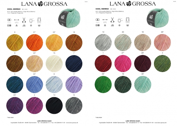 Lana Grossa Cool Merino uni, freie Farbwahl