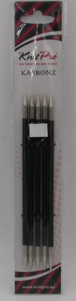 Knit Pro Karbon Nadelspiel mit Metallspitzen 15 cm Länge, verschiedene Stärken